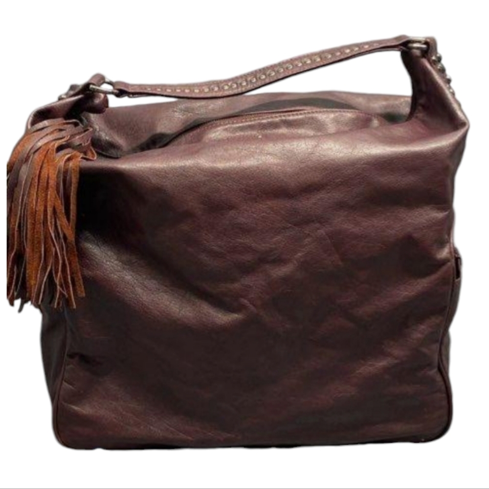 SARA BERMAN LONDON  EUC XXL ROOMY ZIP TASSEL HOBO BAG